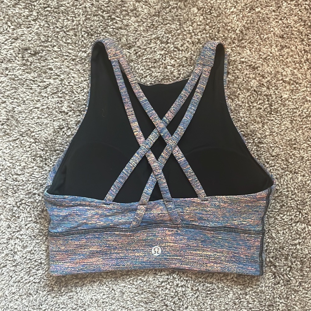 Lululemon energy bra high neck long line color multi size 4 - Picture 3 of 8